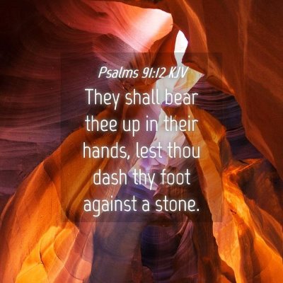 Picture 04 - Psalms 91:12 KJV - They shall bear thee up in their hands, lest thou - Bible Verse Picture
