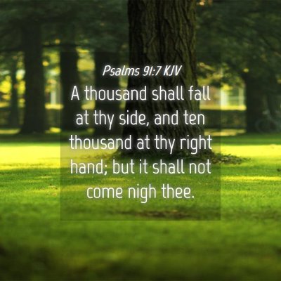 Picture 04 - Psalms 91:7 KJV - A thousand shall fall at thy side, and ten - Bible Verse Picture