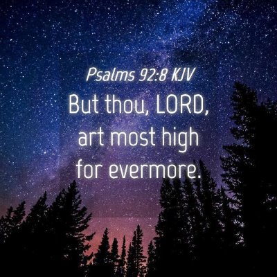 Picture 04 - Psalms 92:8 KJV - But thou, LORD, art most high for - Bible Verse Picture