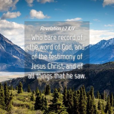 Picture 04 - Revelation 1:2 KJV - Who bare record of the word of God, and of the - Bible Verse Picture