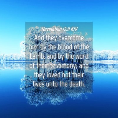 Picture 04 - Revelation 12:11 KJV - And they overcame him by the blood of the Lamb, - Bible Verse Picture