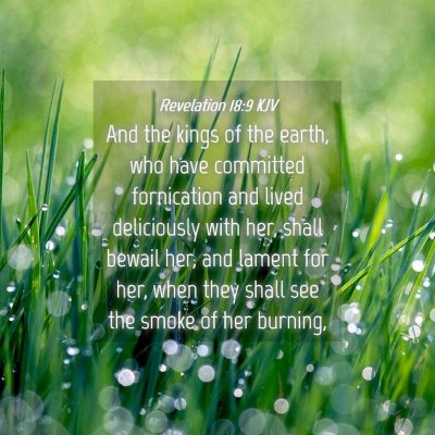 Picture 04 - Revelation 18:9 KJV - And the kings of the earth, who have committed - Bible Verse Picture