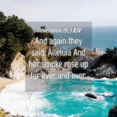 Picture 04 - Revelation 19:3 KJV - And again they said, Alleluia And her smoke rose - Bible Verse Picture