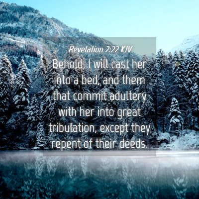 Picture 04 - Revelation 2:22 KJV - Behold, I will cast her into a bed, and them that - Bible Verse Picture