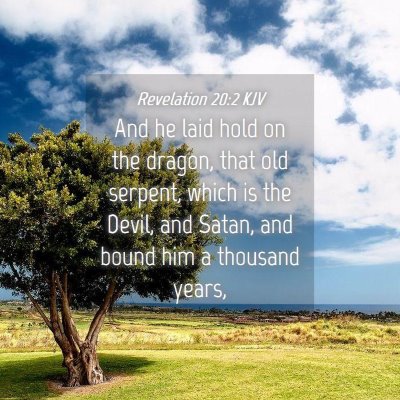 Picture 04 - Revelation 20:2 KJV - And he laid hold on the dragon, that old serpent, - Bible Verse Picture