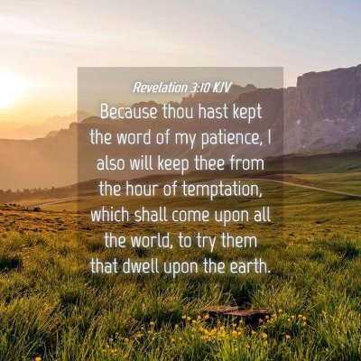 Picture 04 - Revelation 3:10 KJV - Because thou hast kept the word of my patience, I - Bible Verse Picture