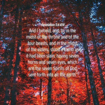 Picture 04 - Revelation 5:6 KJV - And I beheld, and, lo, in the midst of the throne - Bible Verse Picture
