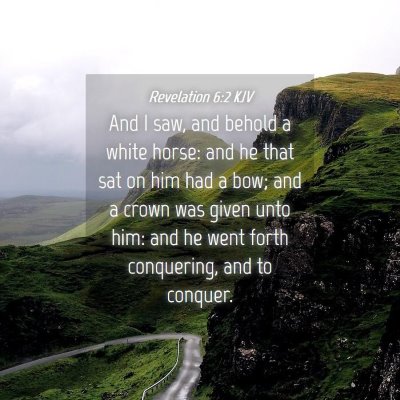 Picture 04 - Revelation 6:2 KJV - And I saw, and behold a white horse: and he that - Bible Verse Picture