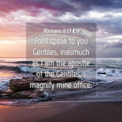 Picture 04 - Romans 11:13 KJV - For I speak to you Gentiles, inasmuch as I am the - Bible Verse Picture