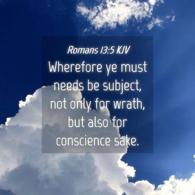Picture 04 - Romans 13:5 KJV - Wherefore ye must needs be subject, not only for - Bible Verse Picture