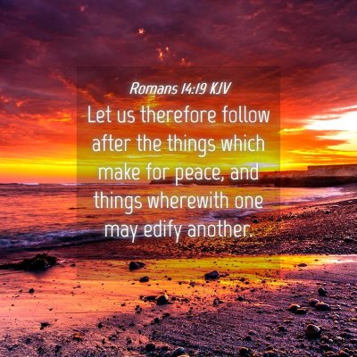 Picture 04 - Romans 14:19 KJV - Let us therefore follow after the things which - Bible Verse Picture
