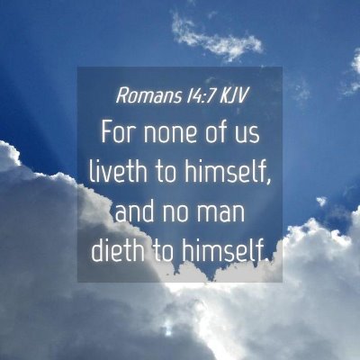 Picture 04 - Romans 14:7 KJV - For none of us liveth to himself, and no man - Bible Verse Picture
