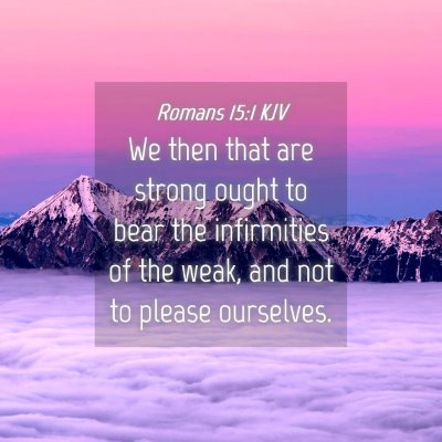 Picture 04 - Romans 15:1 KJV - We then that are strong ought to bear the - Bible Verse Picture