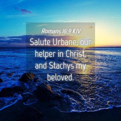 Picture 04 - Romans 16:9 KJV - Salute Urbane, our helper in Christ, and Stachys - Bible Verse Picture