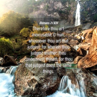 Picture 04 - Romans 2:1 KJV - Therefore thou art inexcusable, O man, whosoever - Bible Verse Picture