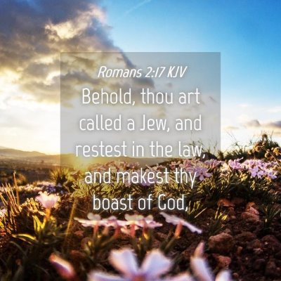 Picture 04 - Romans 2:17 KJV - Behold, thou art called a Jew, and restest in the - Bible Verse Picture