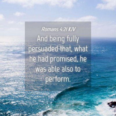 Picture 04 - Romans 4:21 KJV - And being fully persuaded that, what he had - Bible Verse Picture