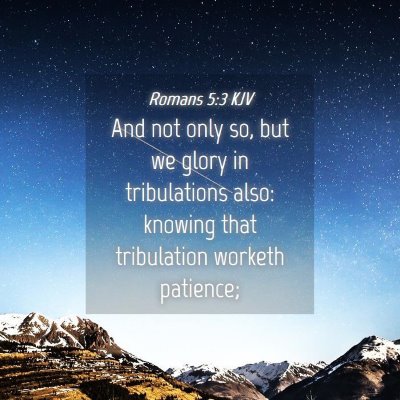 Picture 04 - Romans 5:3 KJV - And not only so, but we glory in tribulations - Bible Verse Picture