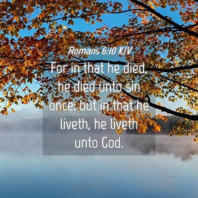 Picture 04 - Romans 6:10 KJV - For in that he died, he died unto sin once: but - Bible Verse Picture