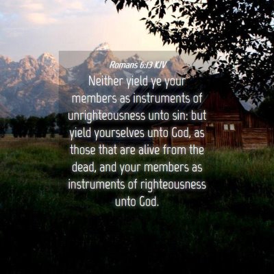 Picture 04 - Romans 6:13 KJV - Neither yield ye your members as instruments of - Bible Verse Picture