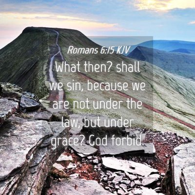 Picture 04 - Romans 6:15 KJV - What then? shall we sin, because we are not under - Bible Verse Picture