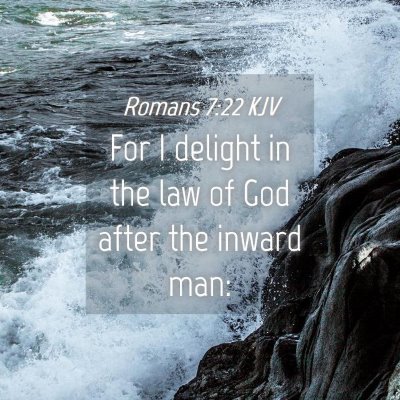 Picture 04 - Romans 7:22 KJV - For I delight in the law of God after the inward - Bible Verse Picture