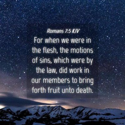 Picture 04 - Romans 7:5 KJV - For when we were in the flesh, the motions of - Bible Verse Picture