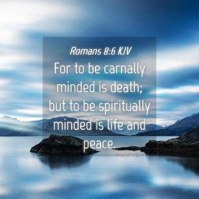 Picture 04 - Romans 8:6 KJV - For to be carnally minded is death; but to be - Bible Verse Picture