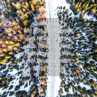Picture 04 - Ruth 2:21 KJV - And Ruth the Moabitess said, He said unto me - Bible Verse Picture