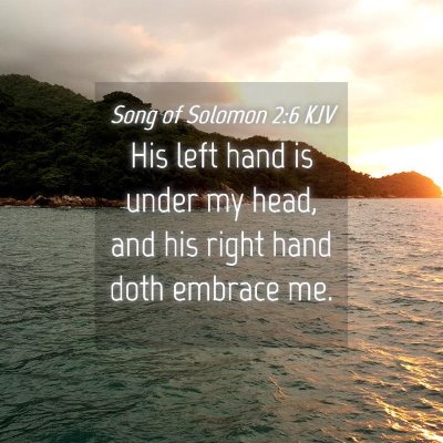 Picture 04 - Song of Solomon 2:6 KJV - His left hand is under my head, and his right - Bible Verse Picture