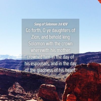 Picture 04 - Song of Solomon 3:11 KJV - Go forth, O ye daughters of Zion, and behold king - Bible Verse Picture