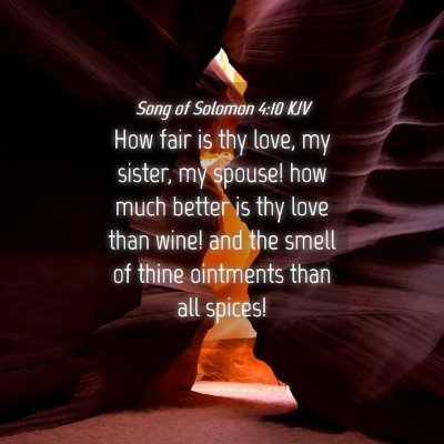 Picture 04 - Song of Solomon 4:10 KJV - How fair is thy love, my sister, my spouse! how - Bible Verse Picture