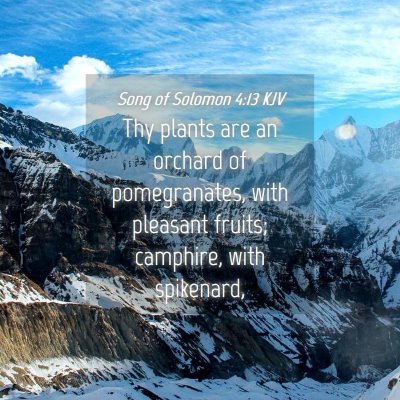 Picture 04 - Song of Solomon 4:13 KJV - Thy plants are an orchard of pomegranates, with - Bible Verse Picture