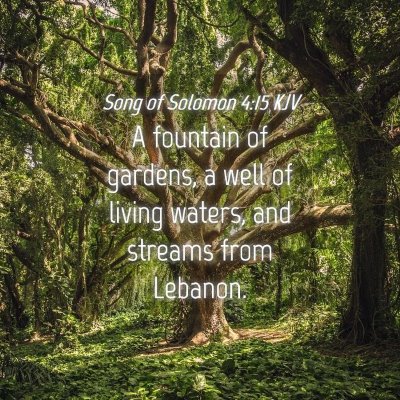 Picture 04 - Song of Solomon 4:15 KJV - A fountain of gardens, a well of living waters, - Bible Verse Picture