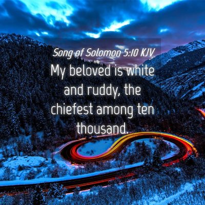 Picture 04 - Song of Solomon 5:10 KJV - My beloved is white and ruddy, the chiefest among - Bible Verse Picture