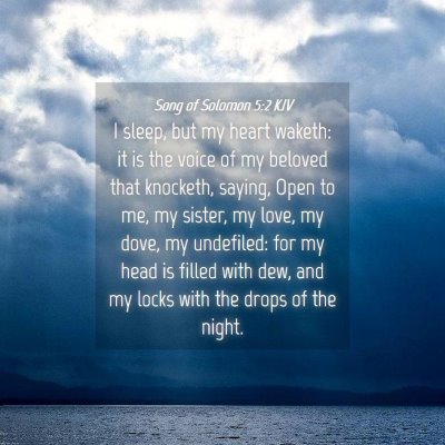 Picture 04 - Song of Solomon 5:2 KJV - I sleep, but my heart waketh: it is the voice of - Bible Verse Picture