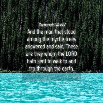 Picture 04 - Zechariah 1:10 KJV - And the man that stood among the myrtle trees - Bible Verse Picture