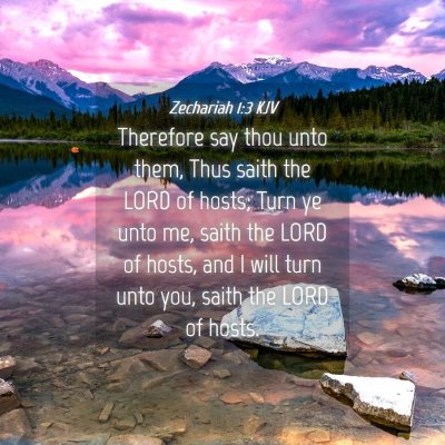 Picture 04 - Zechariah 1:3 KJV - Therefore say thou unto them, Thus saith the LORD - Bible Verse Picture