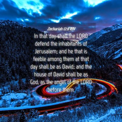 Picture 04 - Zechariah 12:8 KJV - In that day shall the LORD defend the inhabitants - Bible Verse Picture