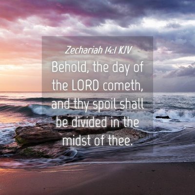 Picture 04 - Zechariah 14:1 KJV - Behold, the day of the LORD cometh, and thy spoil - Bible Verse Picture
