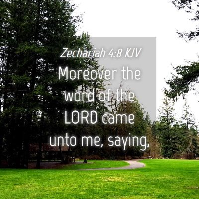 Picture 04 - Zechariah 4:8 KJV - Moreover the word of the LORD came unto me, - Bible Verse Picture