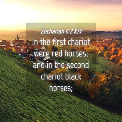 Picture 04 - Zechariah 6:2 KJV - In the first chariot were red horses; and in the - Bible Verse Picture