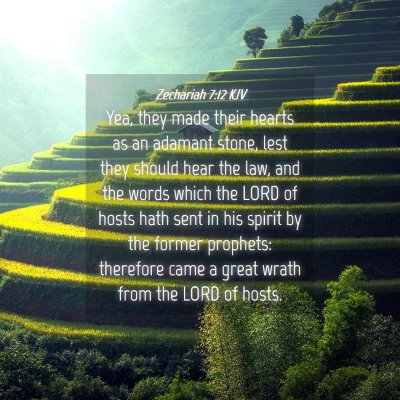 Picture 04 - Zechariah 7:12 KJV - Yea, they made their hearts as an adamant stone, - Bible Verse Picture
