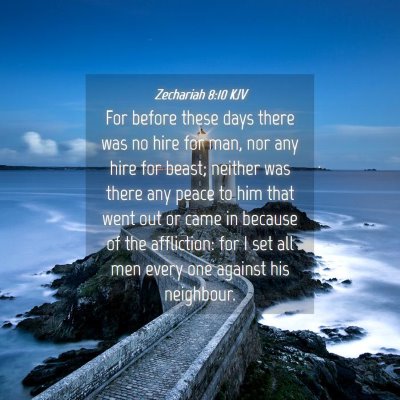 Picture 04 - Zechariah 8:10 KJV - For before these days there was no hire for man, - Bible Verse Picture