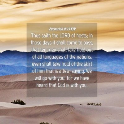Picture 04 - Zechariah 8:23 KJV - Thus saith the LORD of hosts; In those days it - Bible Verse Picture