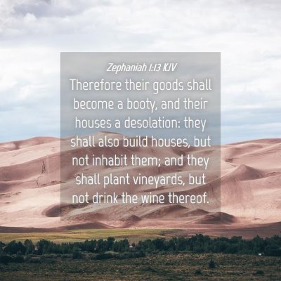 Picture 04 - Zephaniah 1:13 KJV - Therefore their goods shall become a booty, and - Bible Verse Picture