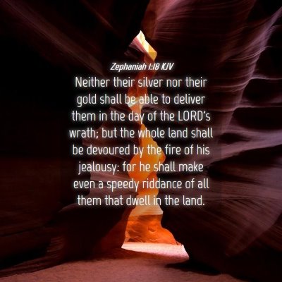 Picture 04 - Zephaniah 1:18 KJV - Neither their silver nor their gold shall be able - Bible Verse Picture