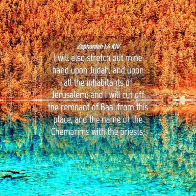 Picture 04 - Zephaniah 1:4 KJV - I will also stretch out mine hand upon Judah, and - Bible Verse Picture
