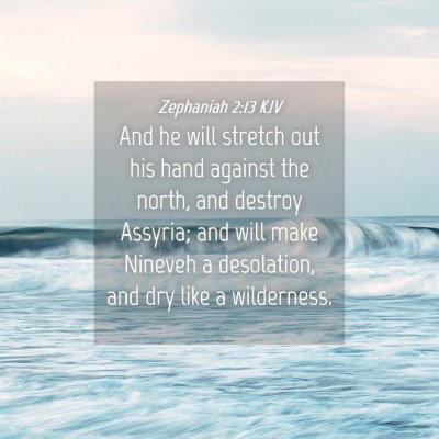 Picture 04 - Zephaniah 2:13 KJV - And he will stretch out his hand against the - Bible Verse Picture