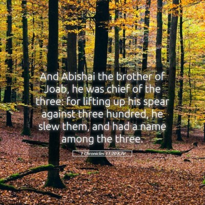 Picture 05 - 1 Chronicles 11:20 KJV - And Abishai the brother of Joab, he was chief of - Bible Verse Picture